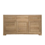 Masívna drevená komoda s 3 zásuvkami a 3 dvierkami, 160x50x86 cm