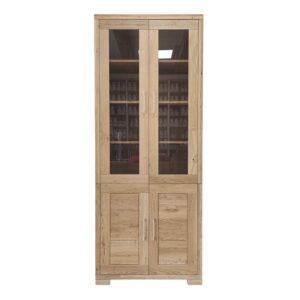 Moderná preskledná pol-vitrína so skrinkou