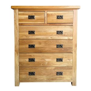 Drevený masívny bielizník so 6 zásuvkami, 97x43x118 cm