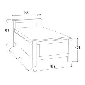 drevená jednolôžková posteľ dub 80x200 rozmery