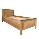 Drevená jednolôžková posteľ z masívneho dubu, 80/90 x 200 cm