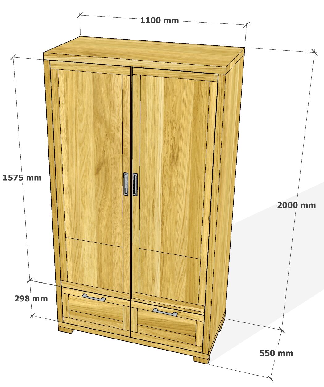 IN01-27A-rozmery šatníkové skrine s odsuvnými dvierkami