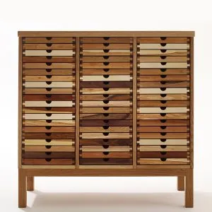 Nadčasová komoda z 9 druhov dreva