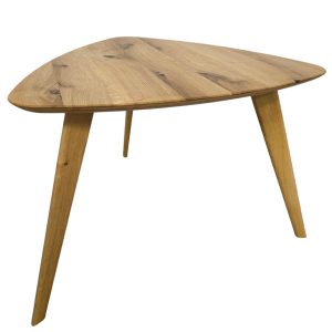 Dubový konferenčný stolík v tvare trojuholníka