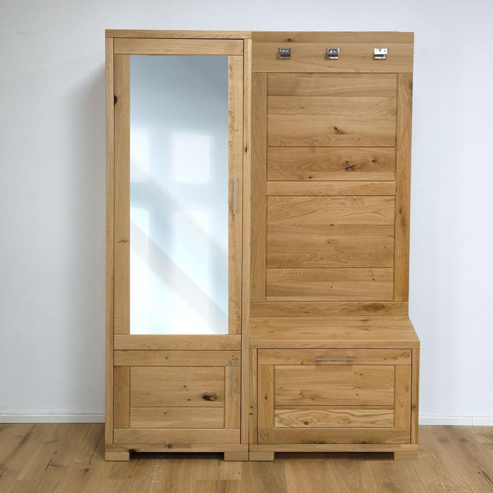 Trojdielna šatníková zostava - botník, vešiakový panel a šatníková skrina lava