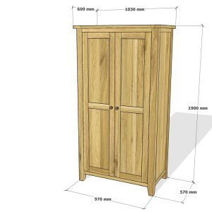 masívna šatníková dubová drevená skriňa