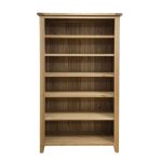 Široká drevená knižnica s 5 policami, 120x40x200 cm