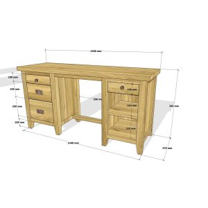 rozmery masívneho písacieho stola