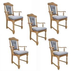 Klasická čalúnená stolička do jedálne s podrúčkami set 5ks