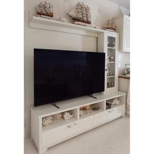 biela tv zostava z masivu