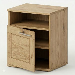 Masívny nočný stolík s dvierkami