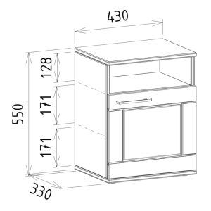 Nočný stolík z dreva s dvierkami