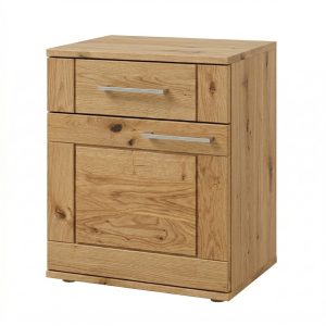 Nočný stolík so zásuvkou a dvierkami z masívu