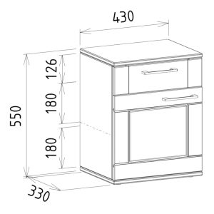 Nočný stolík z masívu so zásuvkou a dvierkami