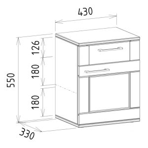 Nočný stolík z masívneho dreva so zásuvkou a dvierkami