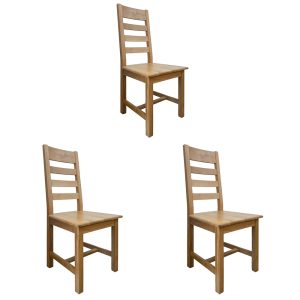 Set 3 ks jedálenských stoličiek z masívu