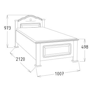 jednolôžková posteľ dub 90x200 s oblúkom rozmery