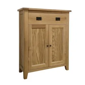 Skrinka z masívu so zásuvkou a dvierkami, 100x35x120 cm