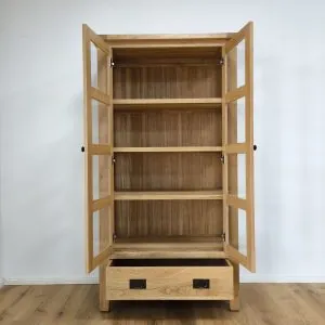 obývačková vitrína dub masiv drevena