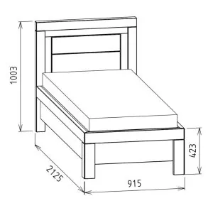 moderná jednolôžková posteľ dub 80x200 rozmery