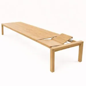 Veľký jedálenský rozkladací stôl z dubového masívu pre 10 až 12 osôb, 220-320×100×77 cm