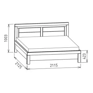 moderná dvojlôžková posteľ dub 200x200 cm rozmery