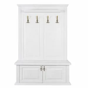 Biela predsieňová zostava so sedením a vešiakový panel