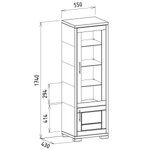 rozmery presklenej vitríne do obývačky