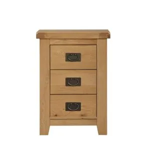 Drevený nočný stolík s 3 zásuvkami