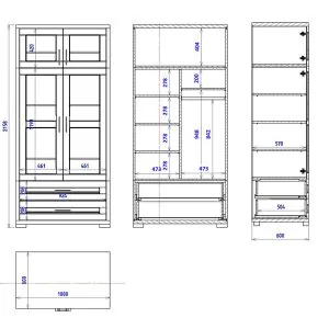 Šatníková skriňa s uložením políc na ľavej strane skrine