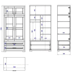 Šatníková skriňa s uložením políc na pravej strane skrine