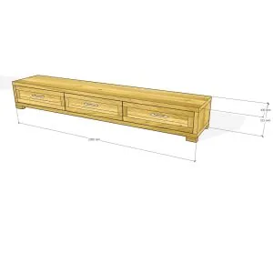 rozmery nízkej širokej tv skrinky z masívu