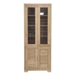 Moderná preskledná pol-vitrína so skrinkou