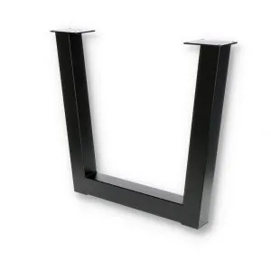 kovová čierna podnož pre stôl v tvare trapéz