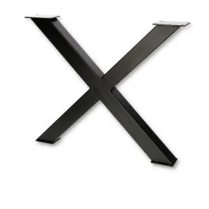kovová podnož na stôl v tvare x
