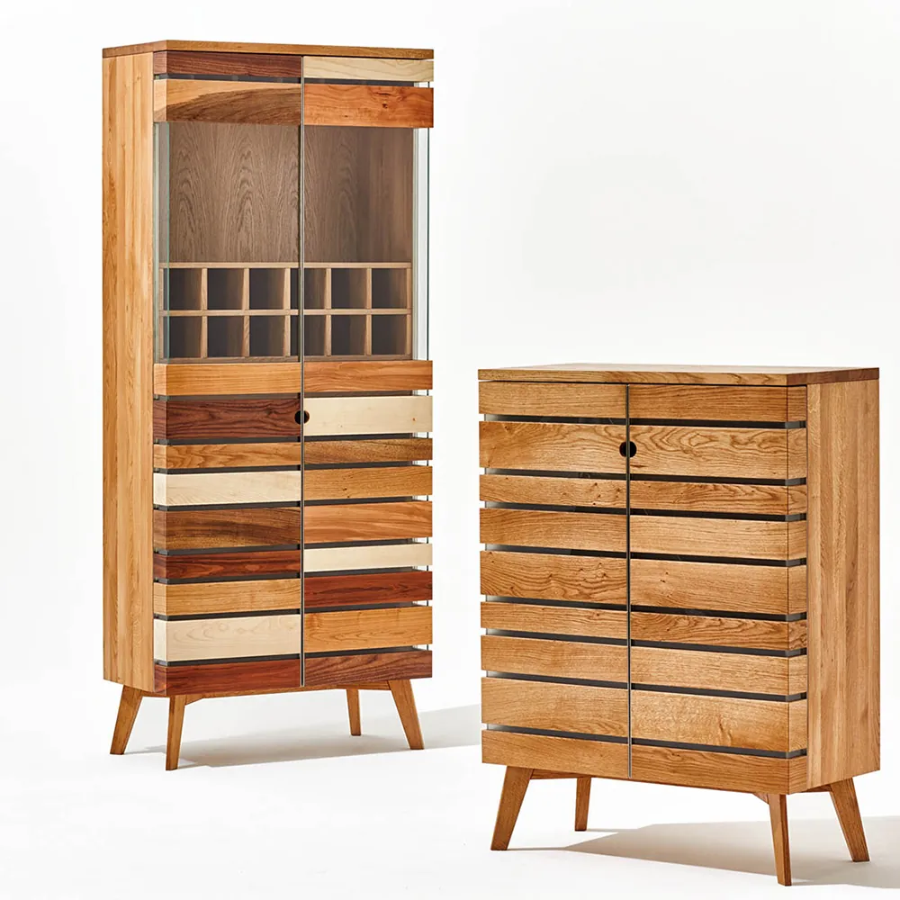 Vitrína a barová komoda z dreva