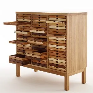 Minimalistická komoda so zásuvkami