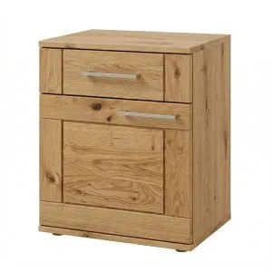 Nočný stolík so zásuvkou a dvierkami z masívu