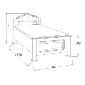 jednolôžková posteľ dub 80x200 s oblúkom rozmery