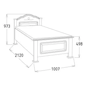 jednolôžková posteľ dub 90x200 s oblúkom rozmery